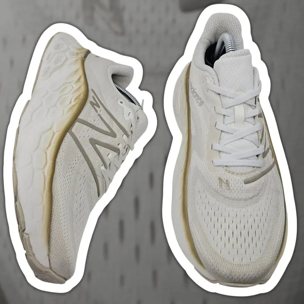 New Balance Fresh Foam X More v4 Womens 10.5 B White Gold Running Shoes Sneakers - Picture 1 of 12
